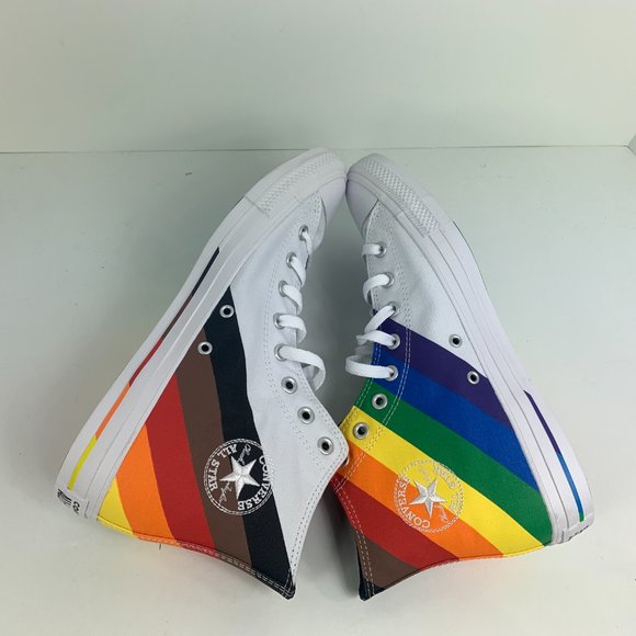 Converse Mens CTAS Hi Pride Canvas 167758C White/University Red/Multi NWB - Picture 10 of 11